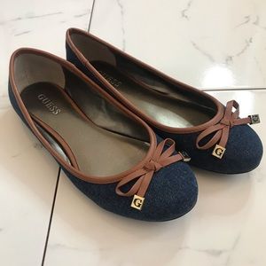Denim Guess Bow Flats